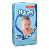 GETIT.QA- Qatar’s Best Online Shopping Website offers SANITA BAMBI BABY DIAPER JUMBO PACK SIZE 3 MEDIUM 6-11KG 70 PCS at the lowest price in Qatar. Free Shipping & COD Available!