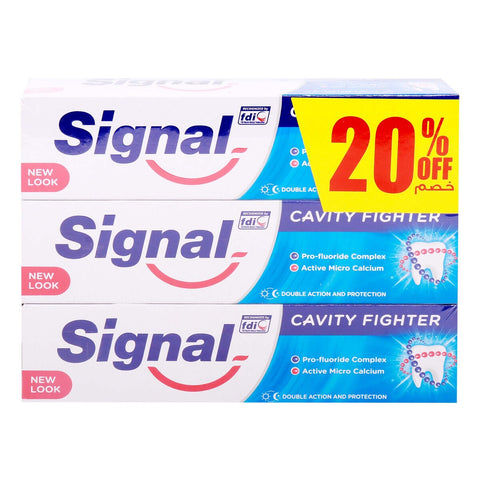 GETIT.QA- Qatar’s Best Online Shopping Website offers SIGNAL CAVITY FIGHTER TOOTHPASTE 3 X 100 ML at the lowest price in Qatar. Free Shipping & COD Available!