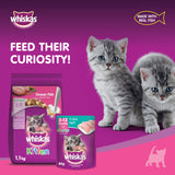 GETIT.QA- Qatar’s Best Online Shopping Website offers WHISKAS KITTEN OCEAN FISH FLAVOR WITH MILK DRY FOOD FOR KITTENS AGED 2-12 MONTHS 1.1KG at the lowest price in Qatar. Free Shipping & COD Available!