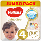 GETIT.QA- Qatar’s Best Online Shopping Website offers HUGGIES EXTRA CARE SIZE 4 8 -14 KG JUMBO PACK 68 PCS at the lowest price in Qatar. Free Shipping & COD Available!