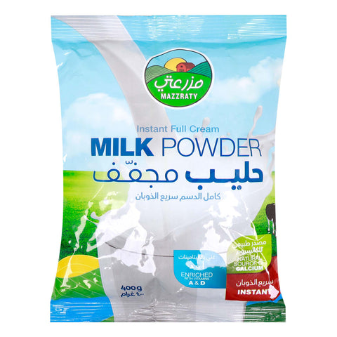 GETIT.QA- Qatar’s Best Online Shopping Website offers MAZZRATY INSTANT FULL MILK POWDER BAG-- 400 G at the lowest price in Qatar. Free Shipping & COD Available!
