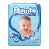 GETIT.QA- Qatar’s Best Online Shopping Website offers SANITA BAMBI BABY DIAPER REGULAR PACK SIZE-- 3 MEDIUM-- 6-11 KG-- 15 PCS at the lowest price in Qatar. Free Shipping & COD Available!