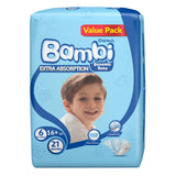 GETIT.QA- Qatar’s Best Online Shopping Website offers SANITA BAMBI BABY DIAPER VALUE PACK SIZE 6 XX-LARGE 16+KG 21 PCS at the lowest price in Qatar. Free Shipping & COD Available!