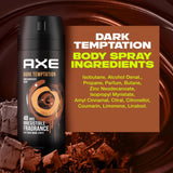 GETIT.QA- Qatar’s Best Online Shopping Website offers AXE DARK TEMPTATION 48H BODY SPRAY DEODORANT 150 ML at the lowest price in Qatar. Free Shipping & COD Available!