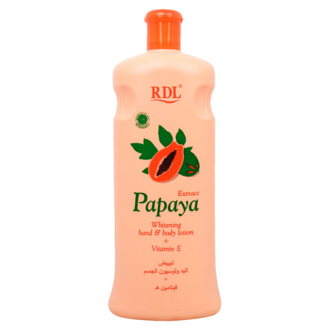 GETIT.QA- Qatar’s Best Online Shopping Website offers RDL  PAPAYA EXTRACT WHITENING HAND & BODY LOTION + VITAMIN E 600 ML at the lowest price in Qatar. Free Shipping & COD Available!