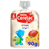 GETIT.QA- Qatar’s Best Online Shopping Website offers NESTLE CERELAC 6 FRUITS PUREE POUCH BABY FOOD FROM 6 MONTHS 90 G at the lowest price in Qatar. Free Shipping & COD Available!
