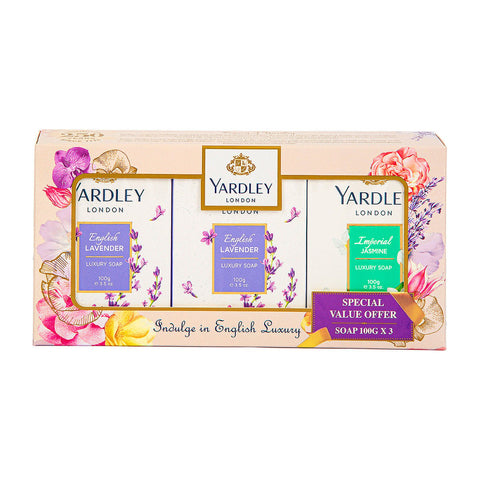 GETIT.QA- Qatar’s Best Online Shopping Website offers YARDLEY SOAP ASSORTED VALUE PACK 3 X 100 G at the lowest price in Qatar. Free Shipping & COD Available!