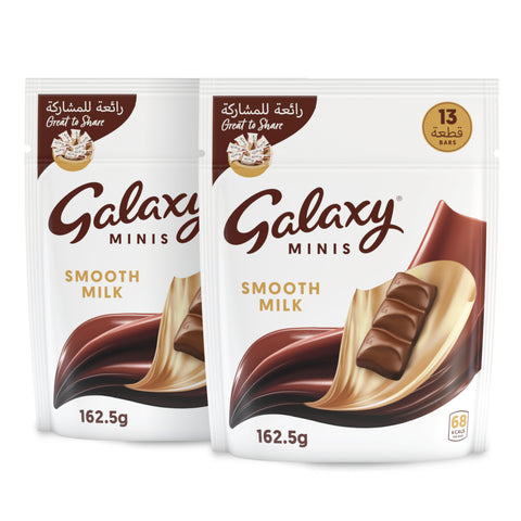 GETIT.QA- Qatar’s Best Online Shopping Website offers GALAXY MINIS SMOOTH MILK CHOCOLATE BAR 13 PCS 2 X 162.5 G at the lowest price in Qatar. Free Shipping & COD Available!