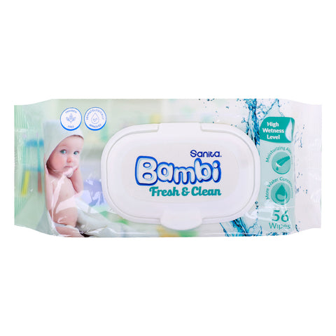 GETIT.QA- Qatar’s Best Online Shopping Website offers SANITA BAMBI BABY WIPES 56 PCS at the lowest price in Qatar. Free Shipping & COD Available!