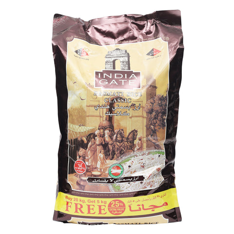 GETIT.QA- Qatar’s Best Online Shopping Website offers INDIA GATE BASMATI RICE CLASSIC 20 KG + OFFER at the lowest price in Qatar. Free Shipping & COD Available!