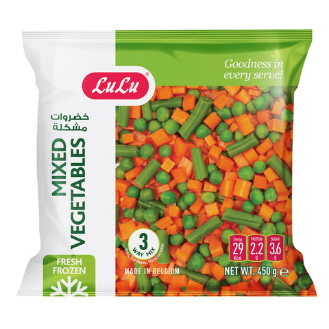 GETIT.QA- Qatar’s Best Online Shopping Website offers LULU 3 WAY MIXED VEGETABLES 450 G at the lowest price in Qatar. Free Shipping & COD Available!