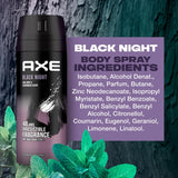GETIT.QA- Qatar’s Best Online Shopping Website offers AXE BLACK NIGHT 48H FRESH BODY SPRAY DEODORANT 150 ML at the lowest price in Qatar. Free Shipping & COD Available!