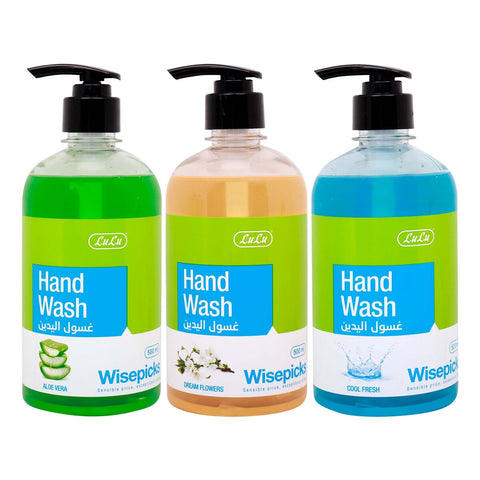 GETIT.QA- Qatar’s Best Online Shopping Website offers LULU WISEPICKS HAND WASH ASSORTED 3 X 500 ML at the lowest price in Qatar. Free Shipping & COD Available!