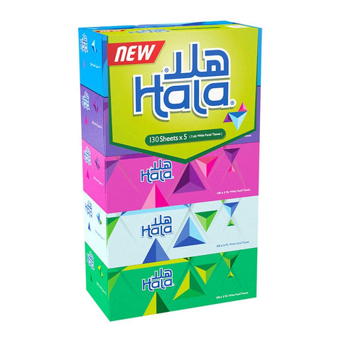 GETIT.QA- Qatar’s Best Online Shopping Website offers HALA FACIAL TISSUE 2PLY 5 X 130 SHEETS at the lowest price in Qatar. Free Shipping & COD Available!