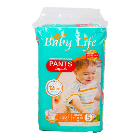 GETIT.QA- Qatar’s Best Online Shopping Website offers BABY LIFE BABY DIAPER PANTS SIZE 5 XL MAXI 11-18 KG 36 PCS at the lowest price in Qatar. Free Shipping & COD Available!