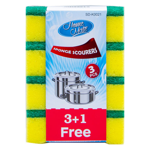GETIT.QA- Qatar’s Best Online Shopping Website offers HOME MATE  SPONGE SCOURERS 4PC at the lowest price in Qatar. Free Shipping & COD Available!