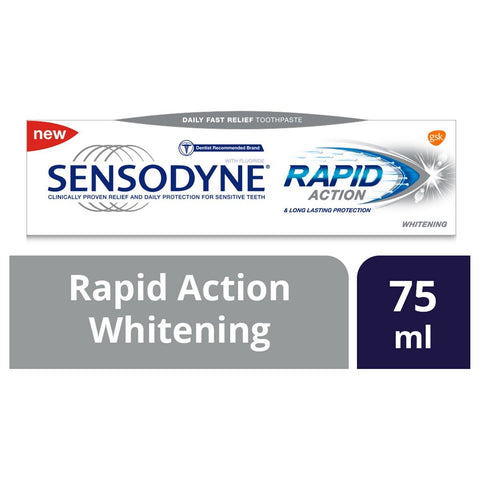 GETIT.QA- Qatar’s Best Online Shopping Website offers SENSODYNE RAPID ACTION WHITENING TOOTHPASTE 75 ML at the lowest price in Qatar. Free Shipping & COD Available!
