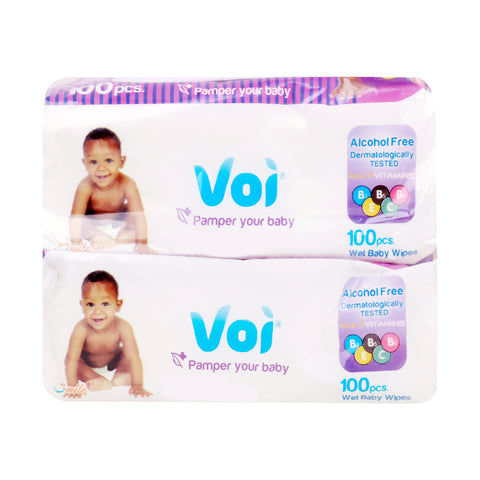GETIT.QA- Qatar’s Best Online Shopping Website offers VOI BABY WET WIPES PURPLE 2 X 100PCS at the lowest price in Qatar. Free Shipping & COD Available!