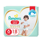 GETIT.QA- Qatar’s Best Online Shopping Website offers PAMPERS PREMIUM CARE PANTS DIAPERS SIZE 6-- 16+KG WITH STRETCHY SIDES FOR BETTER FIT 18PCS at the lowest price in Qatar. Free Shipping & COD Available!