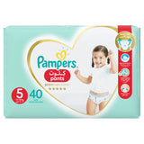 GETIT.QA- Qatar’s Best Online Shopping Website offers PAMPERS PREMIUM CARE PANTS DIAPERS SIZE 5-- 12-18KG WITH STRETCHY SIDES FOR BETTER FIT 40PCS at the lowest price in Qatar. Free Shipping & COD Available!