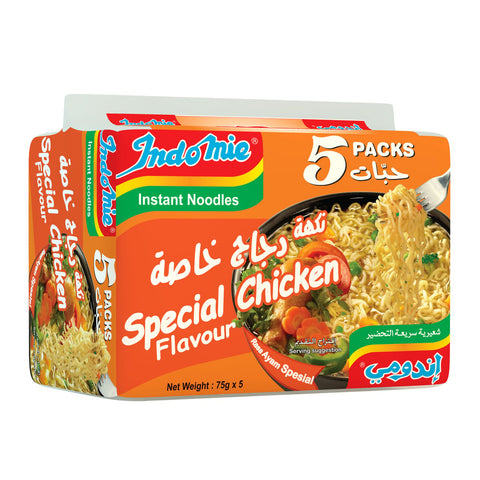 GETIT.QA- Qatar’s Best Online Shopping Website offers INDOMIE INSTANT NOODLES SPECIAL CHICKEN FLAVOUR 5 X 75G at the lowest price in Qatar. Free Shipping & COD Available!