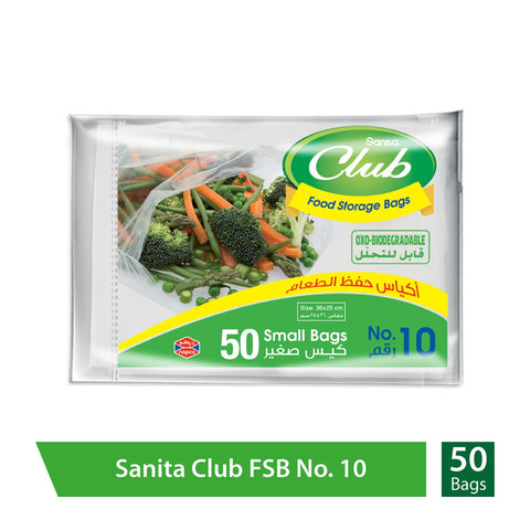 GETIT.QA- Qatar’s Best Online Shopping Website offers SANITA CLUB BIODEGRADABLE FOOD STORAGE BAGS #10 SIZE 36 X 25CM 50PCS at the lowest price in Qatar. Free Shipping & COD Available!