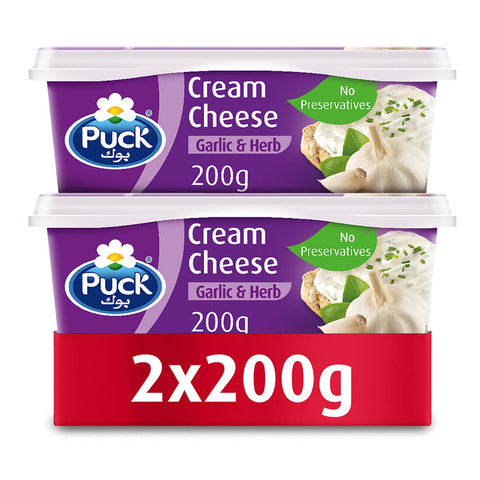 GETIT.QA- Qatar’s Best Online Shopping Website offers PUCK CREAM CHEESE GARLIC & HERB 2 X 200G at the lowest price in Qatar. Free Shipping & COD Available!