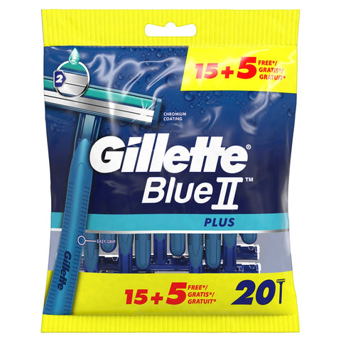 GETIT.QA- Qatar’s Best Online Shopping Website offers GILLETTE BLUE II PLUS DISPOSABLE RAZOR 15+5 at the lowest price in Qatar. Free Shipping & COD Available!