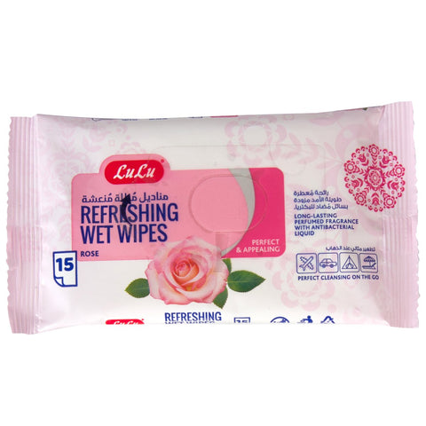 GETIT.QA- Qatar’s Best Online Shopping Website offers LULU REFRESHING WET WIPES ROSE 15 PCS at the lowest price in Qatar. Free Shipping & COD Available!