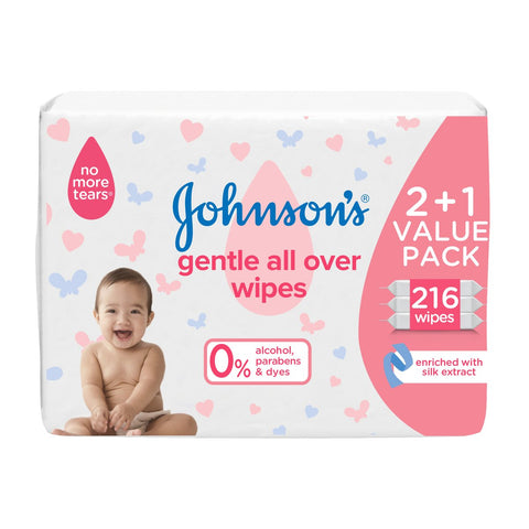 GETIT.QA- Qatar’s Best Online Shopping Website offers JOHNSON'S BABY WIPES GENTLE ALL OVER 216PCS at the lowest price in Qatar. Free Shipping & COD Available!