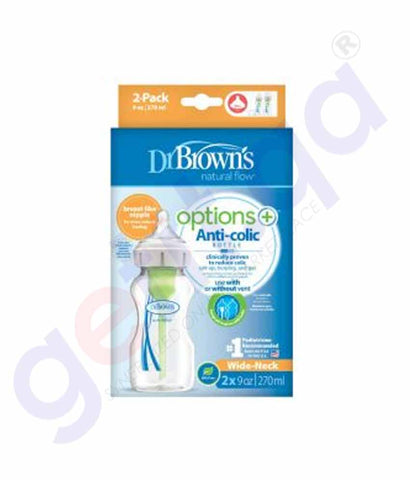 Buy Dr Brown's Wide Neck Options+ 9OZ 2 Pack in Doha Qatar