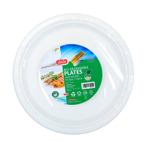 GETIT.QA- Qatar’s Best Online Shopping Website offers LULU BIO DEGRADABLE ROUND PLATE SINGLE COMPARTMENT SIZE 10INCH 10PCS at the lowest price in Qatar. Free Shipping & COD Available!