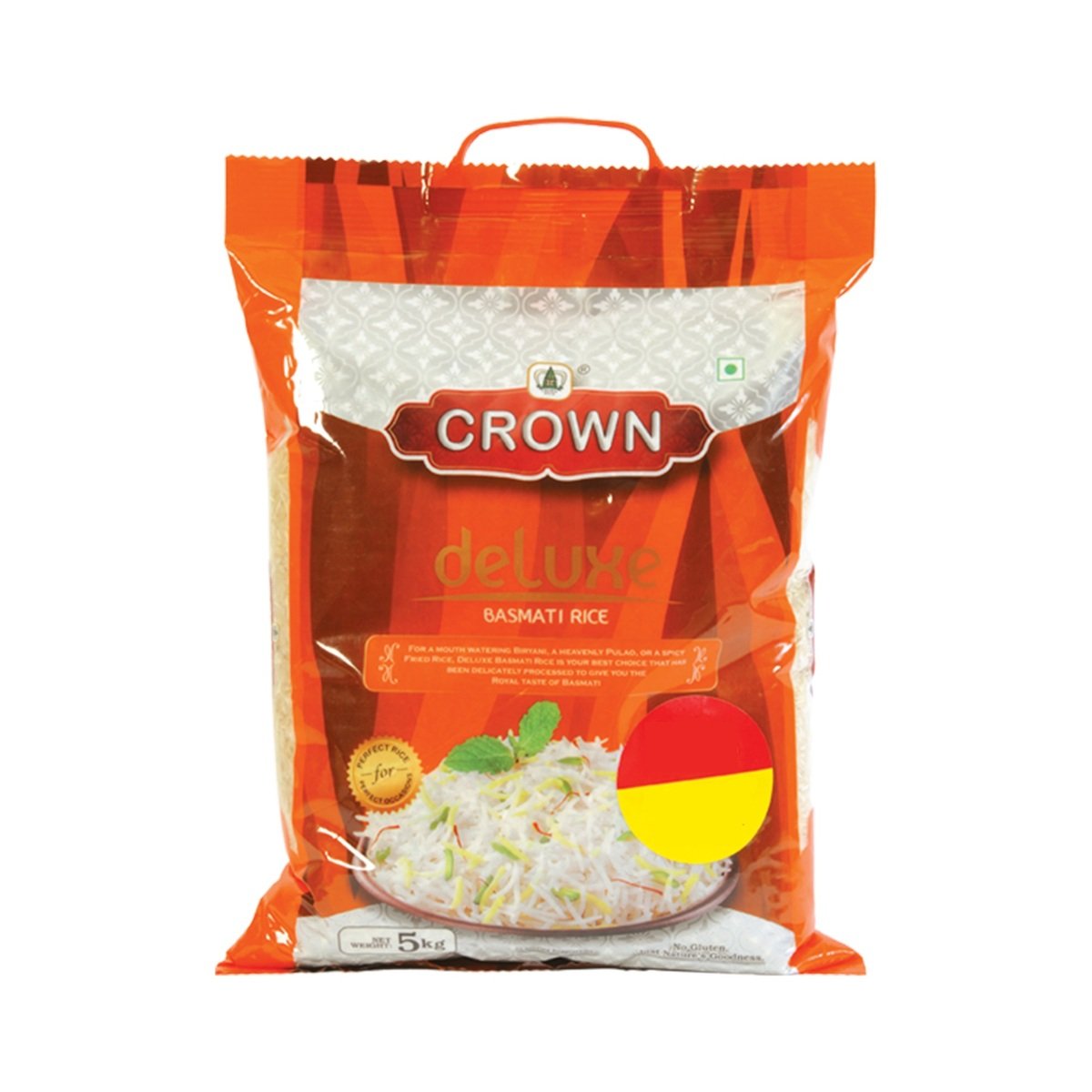 Crown Deluxe Long Grain Basmati Rice 5kg | GETIT.QA
