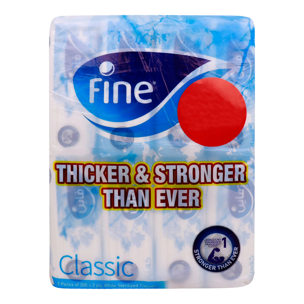 GETIT.QA | FINE CLASSIC FACIAL TISSUE 2PLY VALUE PACK 8 X 200 SHEETS ...