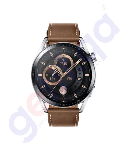 BUY HUAWEI WATCH GT 3 CLASSIC 46MM 4GB+32MB STAINLESS STEEL BROWN IN QATAR | HOME DELIVERY WITH COD ON ALL ORDERS ALL OVER QATAR FROM GETIT.QA