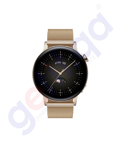 BUY HUAWEI WATCH GT 3 ELEGANT 42MM 4GB+32MB GOLD STAINLESS STEEL IN QATAR | HOME DELIVERY WITH COD ON ALL ORDERS ALL OVER QATAR FROM GETIT.QA