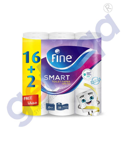 GETIT.QA | Buy Fine Smart Toilet 350 Sheets 18 Rolls Online Doha Qatar