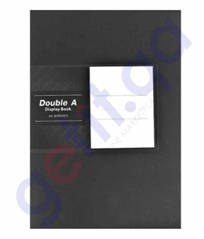 DOUBLE A - A4 DISPLAY BOOK 20 POCKET - BLACK