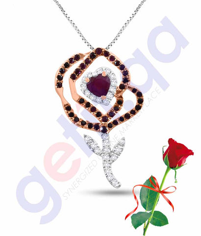 Buy Valentine Flower Pendant with Rose Price Online Qatar