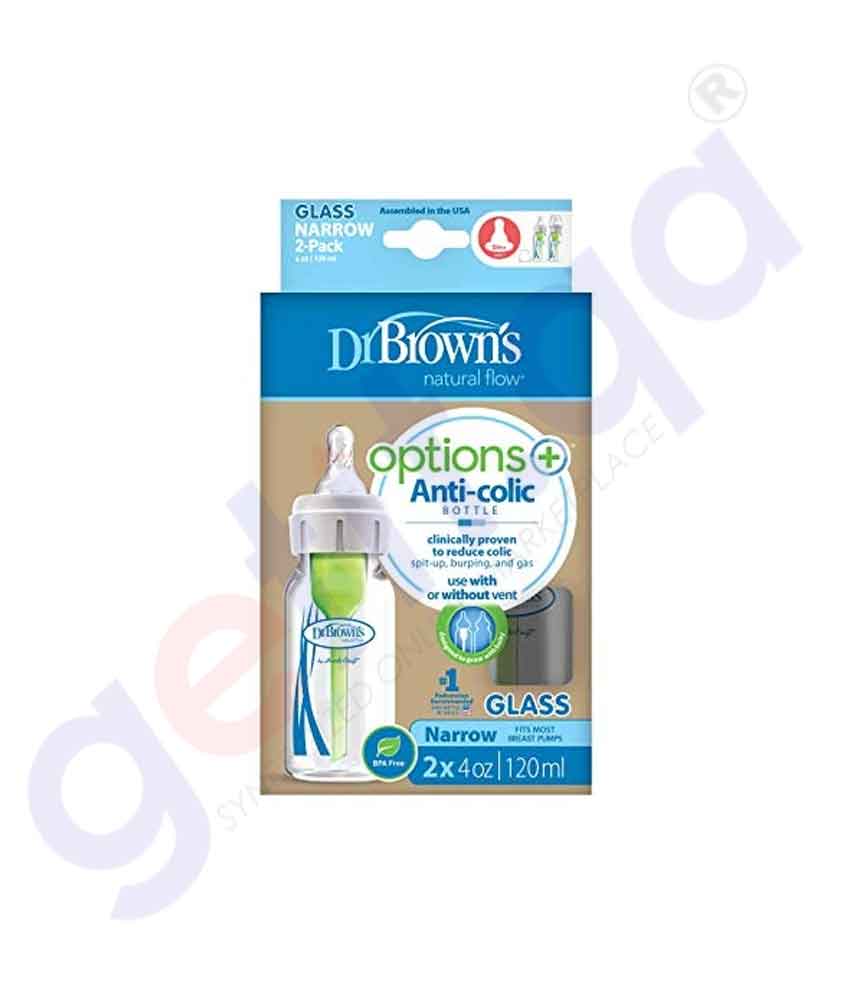 Buy Dr Brown's Glass Narrow Options+ Bottle in Doha Qatar