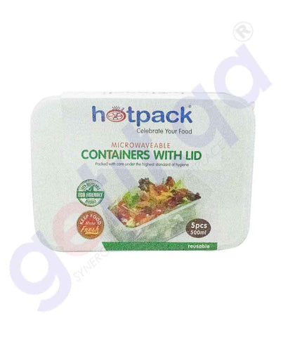 GETIT.QA | Buy Hotpack Microwaveable Container W/Lid 500ml Doha Qatar