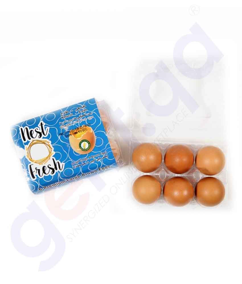 Buy Nest Fresh Brown Eggs 6pcs Price Online in Doha Qatar