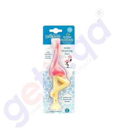 Buy Dr Brown's Toddler Toothbrush Flamingo in Doha Qatar