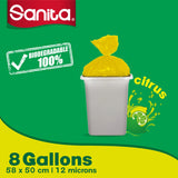 GETIT.QA- Qatar’s Best Online Shopping Website offers SANITA TRASH BAGS BIODEGRADABLE 8 GALLONS SIZE 58 X 50CM 30PCS at the lowest price in Qatar. Free Shipping & COD Available!