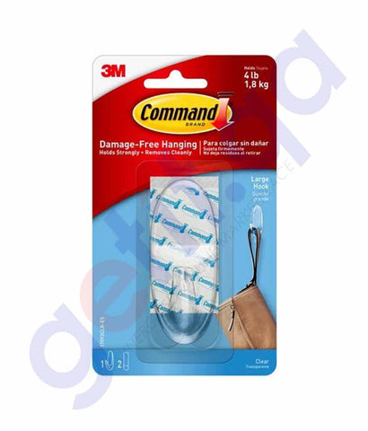 Buy 3M Command Large Hook with Clear Strips in Doha Qatar