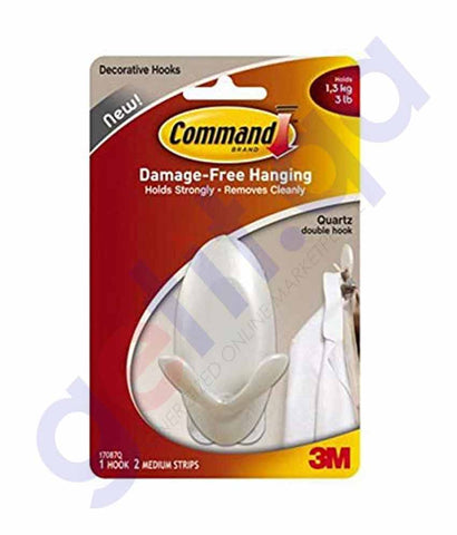 Buy 3M Command Quartz Double Hook Strips Online Doha Qatar
