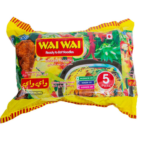GETIT.QA- Qatar’s Best Online Shopping Website offers WAI WAI INSTANT CHICKEN NOODLES 5 X 75 G at the lowest price in Qatar. Free Shipping & COD Available!
