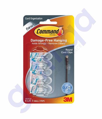 BUY 3M COMMAND ROUND CORD.CLIPS/STRIPS.REGULAR 17017CLR IN QATAR | HOME DELIVERY WITH COD ON ALL ORDERS ALL OVER QATAR FROM GETIT.QA