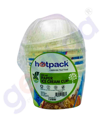 GETIT.QA | Buy Hotpack Paper Ice Cream Cup 120ml(4oz) 5pcs Doha Qatar