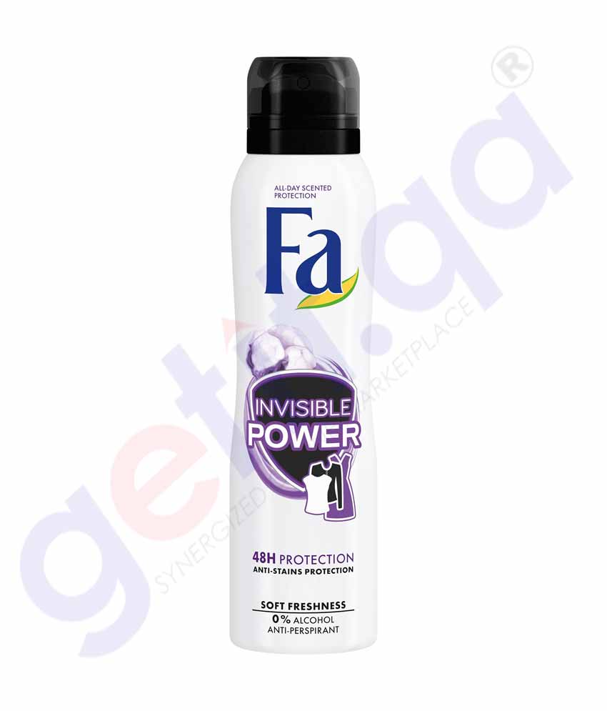 BUY FA DEO SPRAY INVISIBLE PROTECT 150ML REGULAR IN QATAR | HOME DELIVERY WITH COD ON ALL ORDERS ALL OVER QATAR FROM GETIT.QA